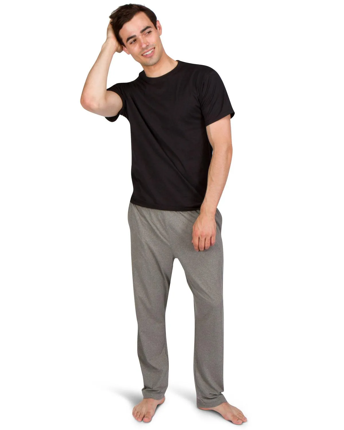 Performance Dry Fit Pajama Pants for Men - Stretch Lounge Pjs with Pockets, Tapered Fit