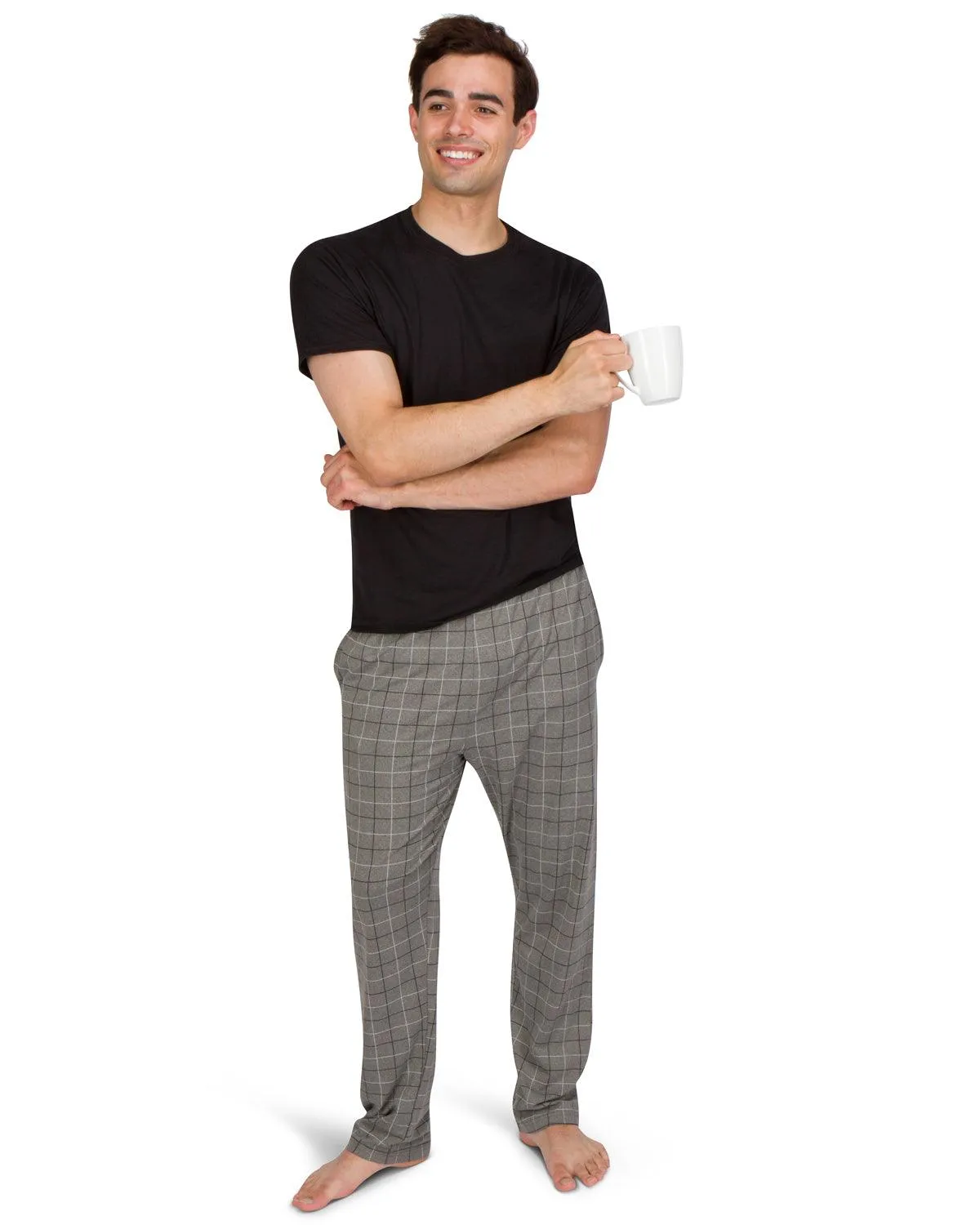 Performance Dry Fit Pajama Pants for Men - Stretch Lounge Pjs with Pockets, Tapered Fit