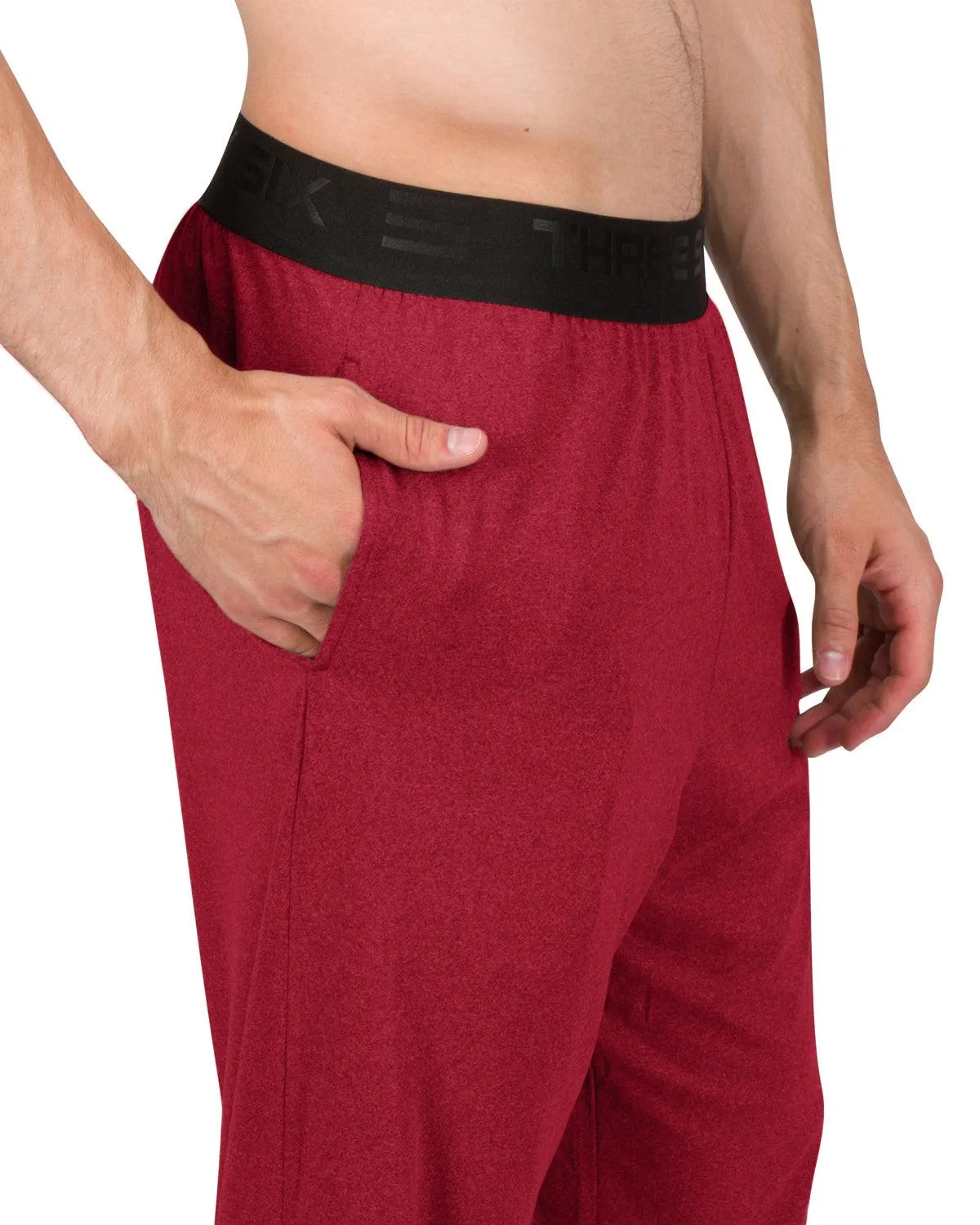 Performance Dry Fit Pajama Pants for Men - Stretch Lounge Pjs with Pockets, Tapered Fit