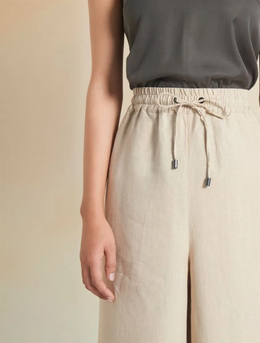Perona   -   Womens-Bottoms-Trousers & Denims -Jeaselle-Pwa-Ss24-510-24-Beige