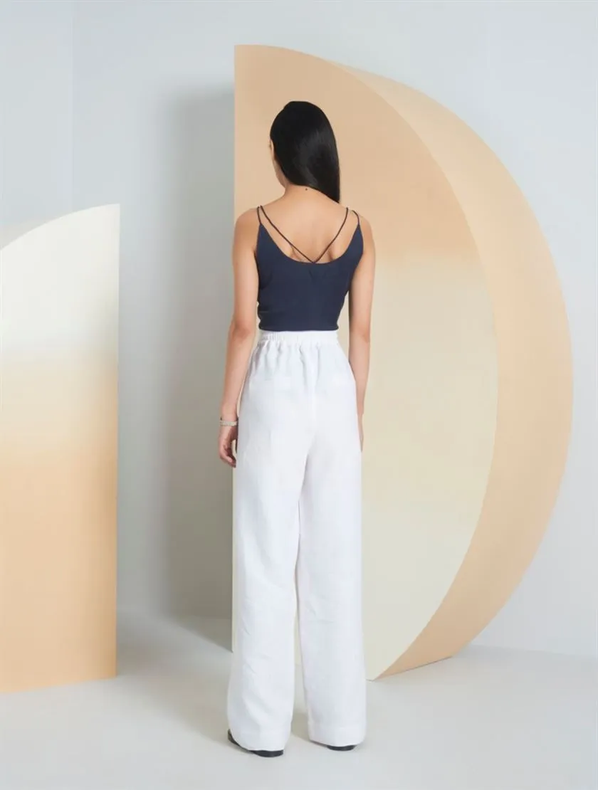 Perona   -   Womens-Bottoms-Trousers & Denims -Jeaselle-Pwa-Ss24-510-24-White