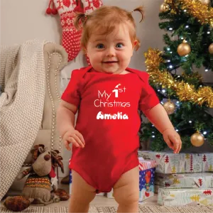 Personalised My First Christmas Baby Outfit