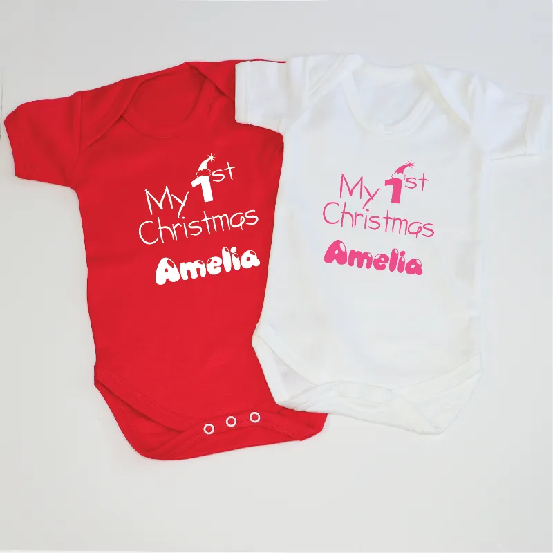 Personalised My First Christmas Baby Outfit