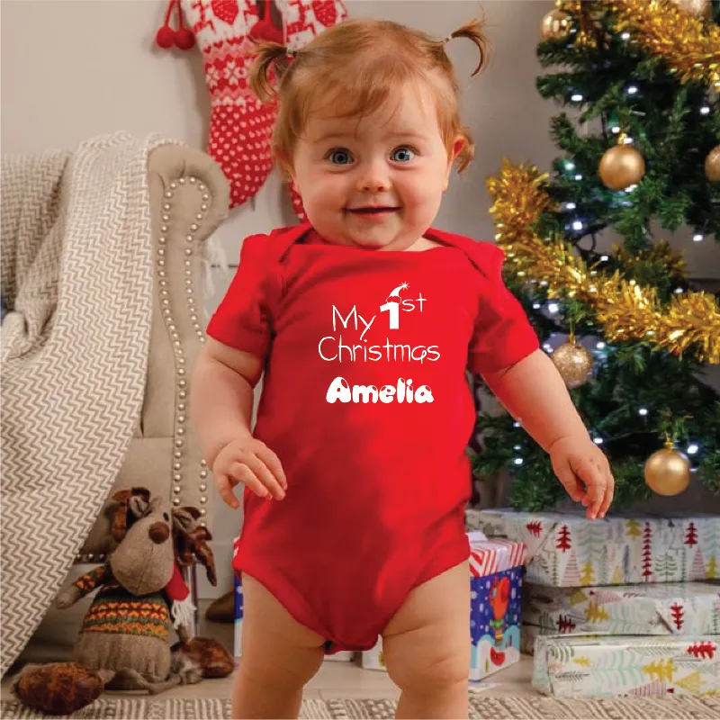Personalised My First Christmas Baby Outfit