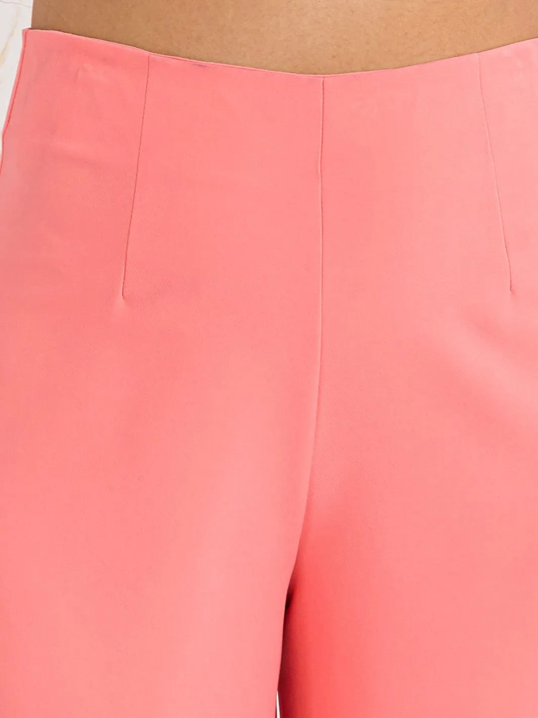 PLUS SIZE ZIPPER CLOSURE WIDE LEG PANTS