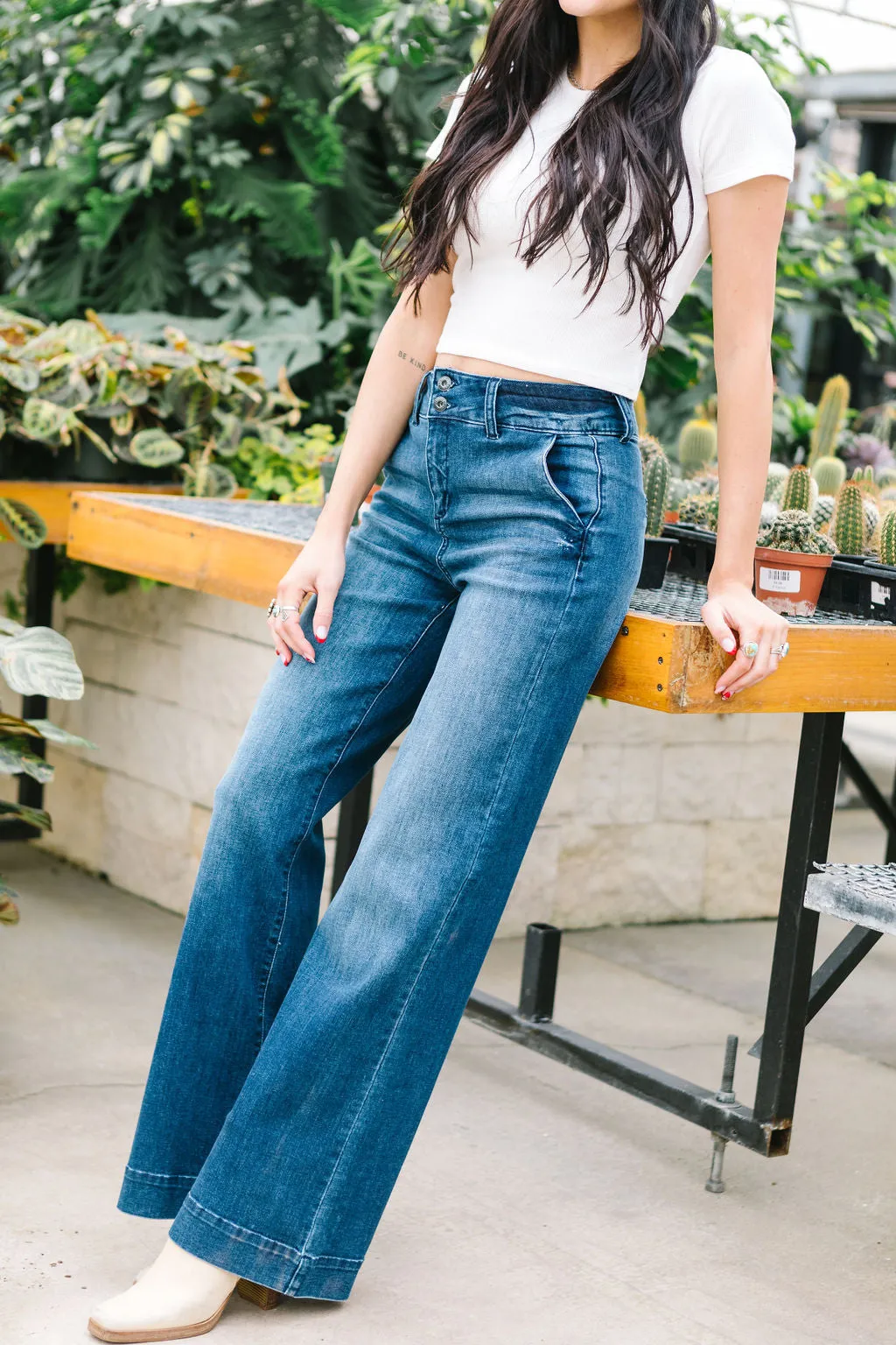 Power Move Wide Leg Jeans in Medium Dark
