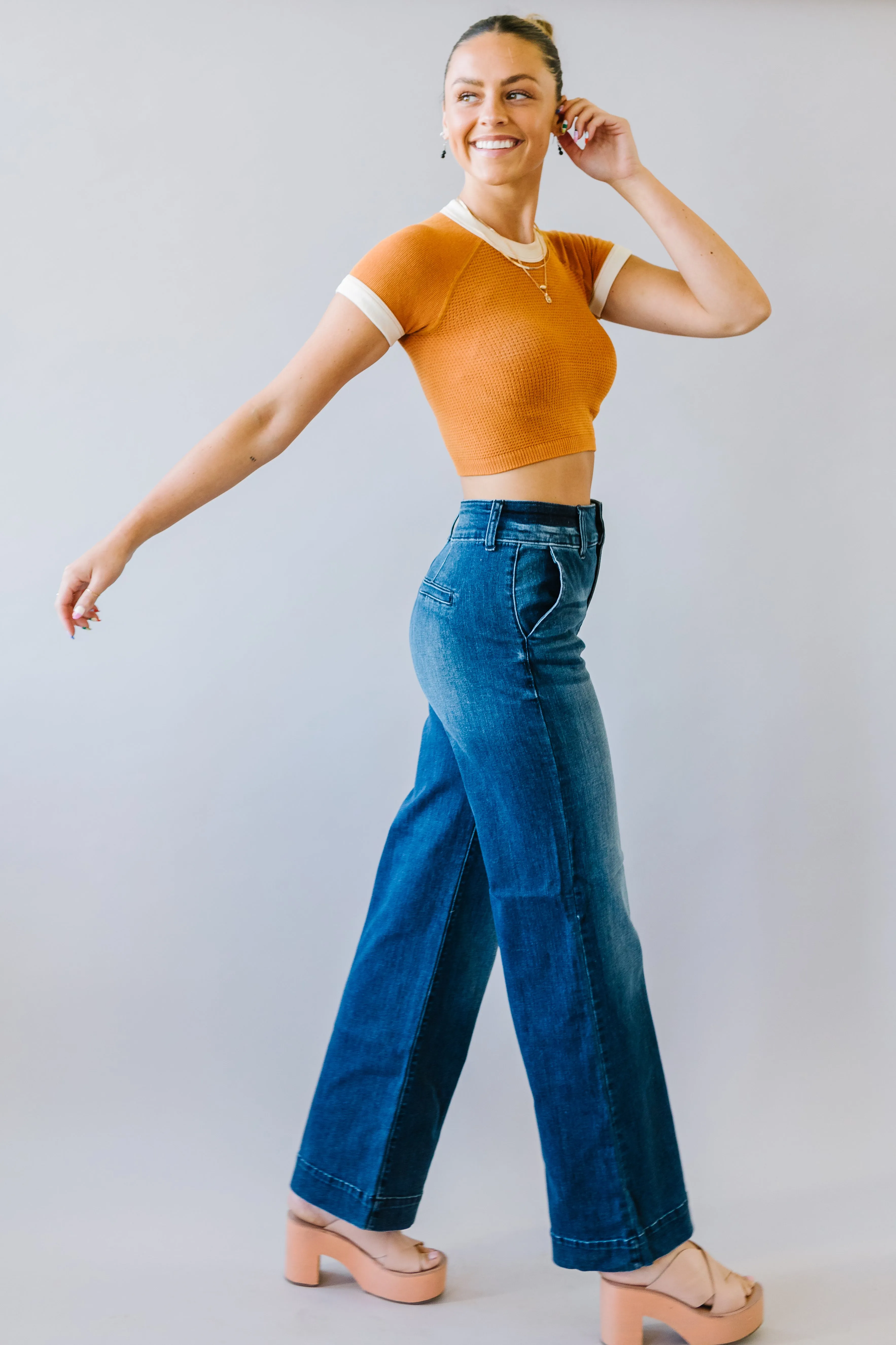 Power Move Wide Leg Jeans in Medium Dark