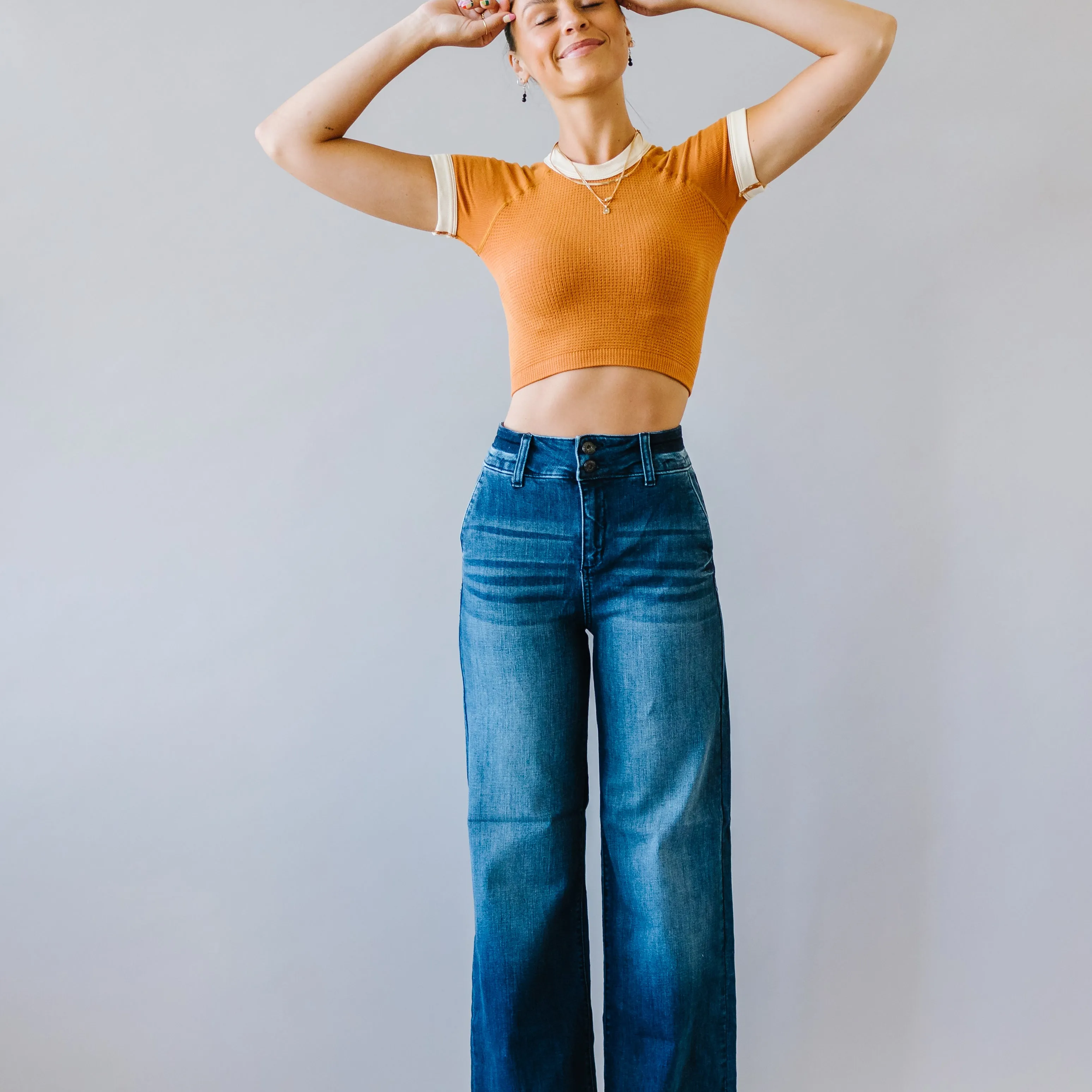 Power Move Wide Leg Jeans in Medium Dark