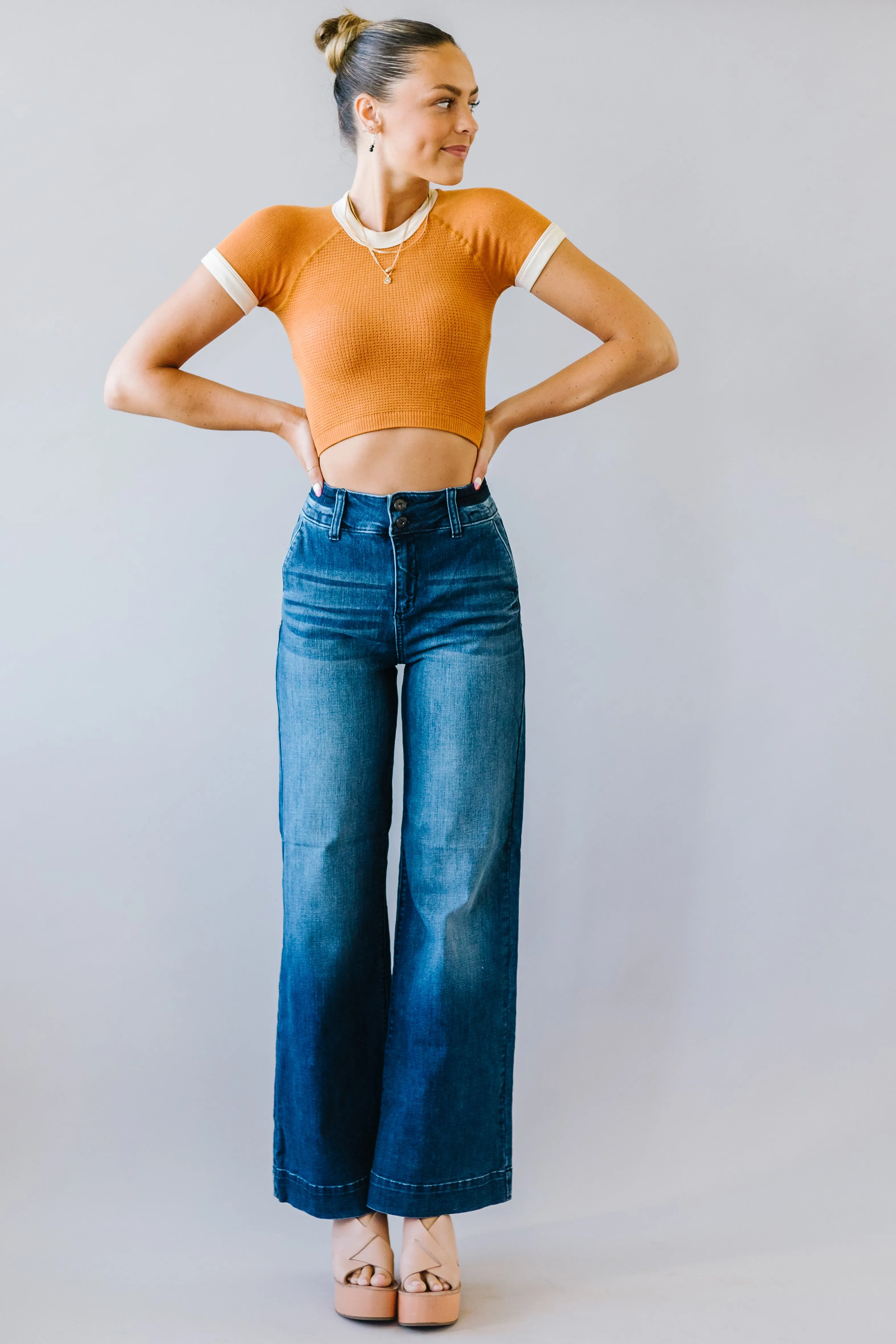 Power Move Wide Leg Jeans in Medium Dark