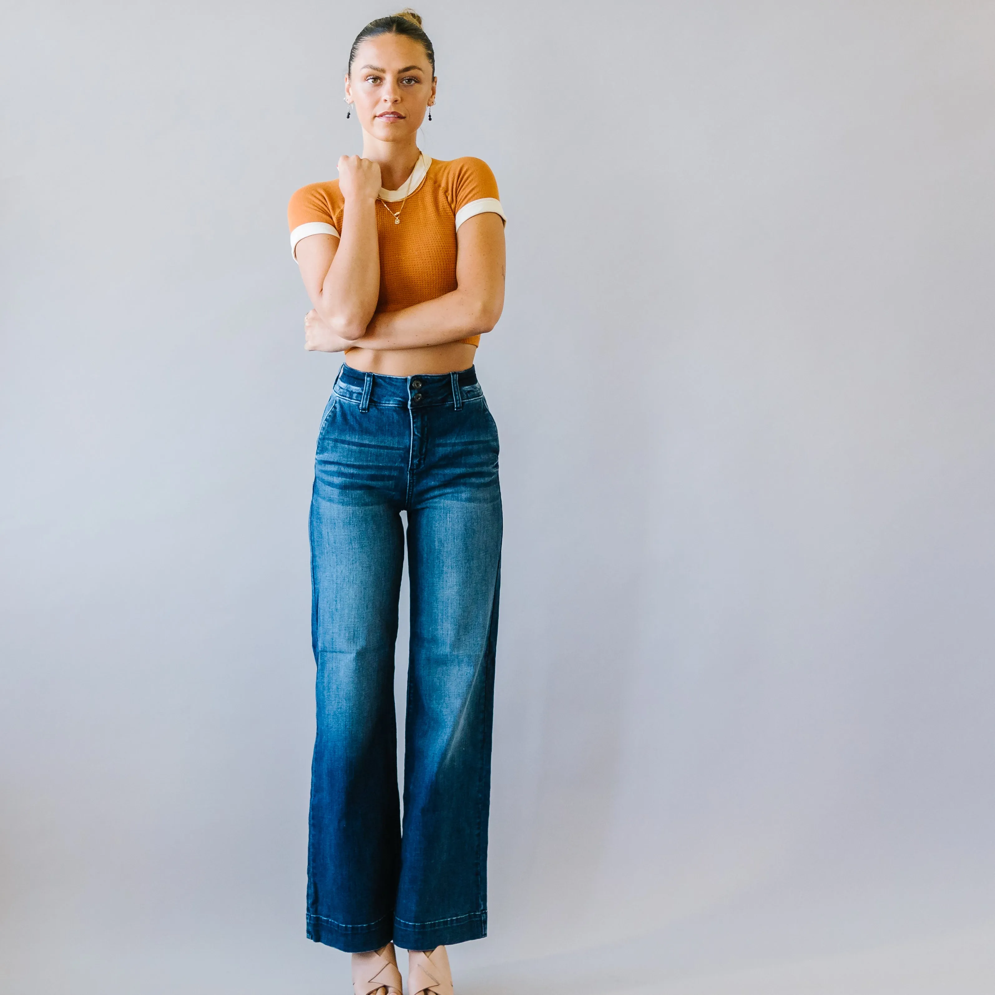 Power Move Wide Leg Jeans in Medium Dark
