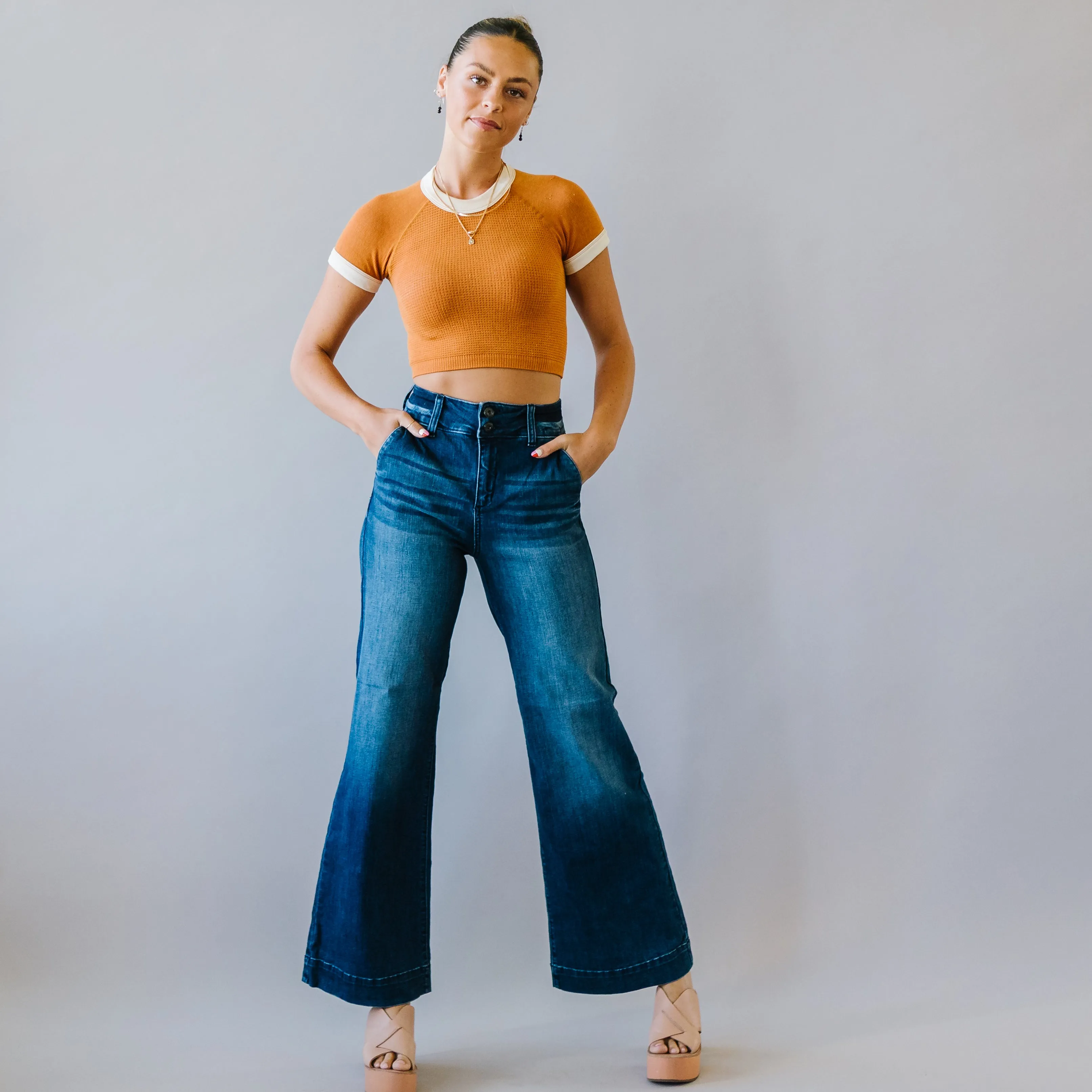 Power Move Wide Leg Jeans in Medium Dark
