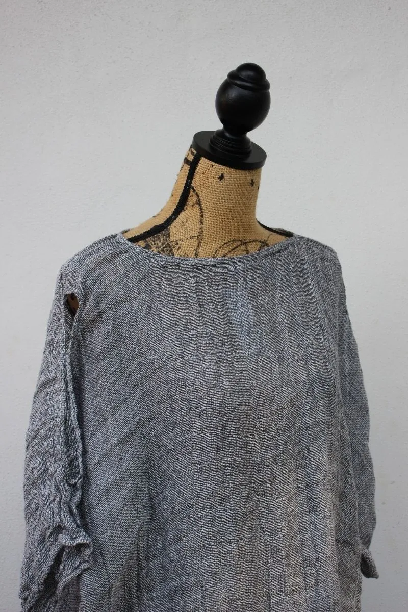 Pure Italian Linen Positano Grey Top