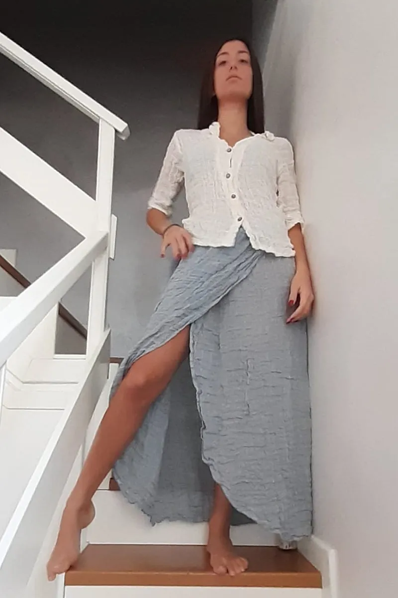 Pure Italian Linen White Positano Shirt