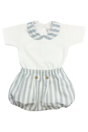 "Bran" Sky Blue Stripe Bodysuit & Jam Pants