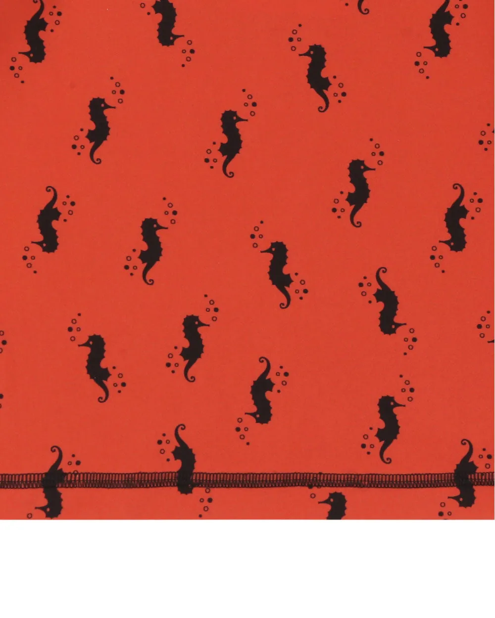 Red Seahorse Print Swim Top