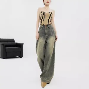 Retro Nostalgic Wide-leg Jeans For Women Summer