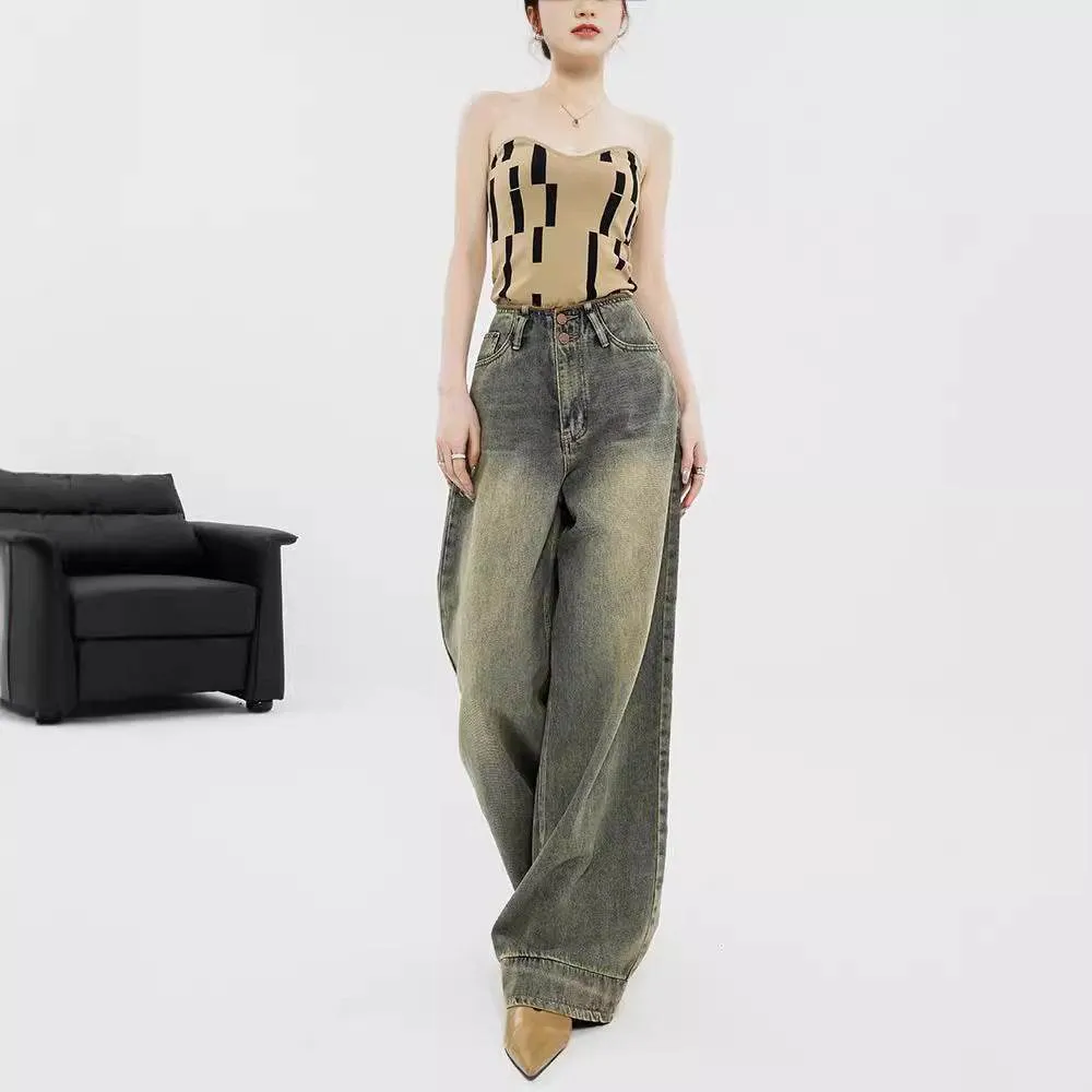 Retro Nostalgic Wide-leg Jeans For Women Summer