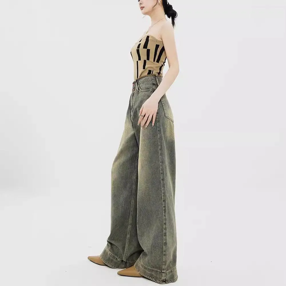 Retro Nostalgic Wide-leg Jeans For Women Summer