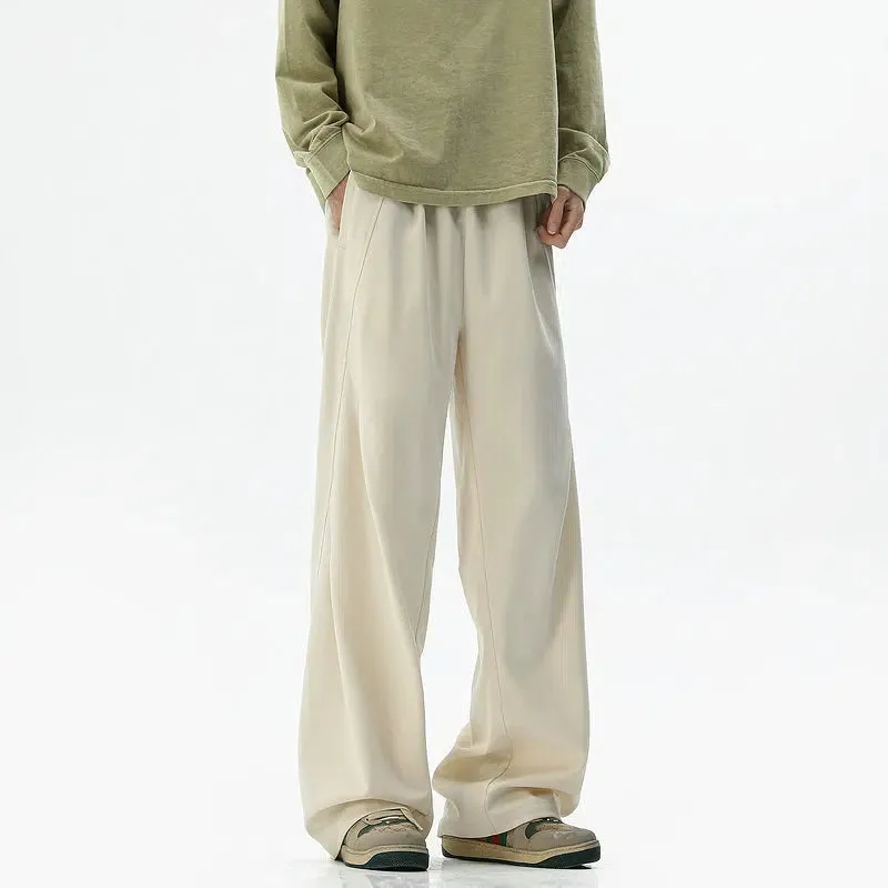 Retro Pleated Wide-Leg Casual Pants