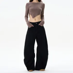 Retro Wide-Leg Scimitar Jeans