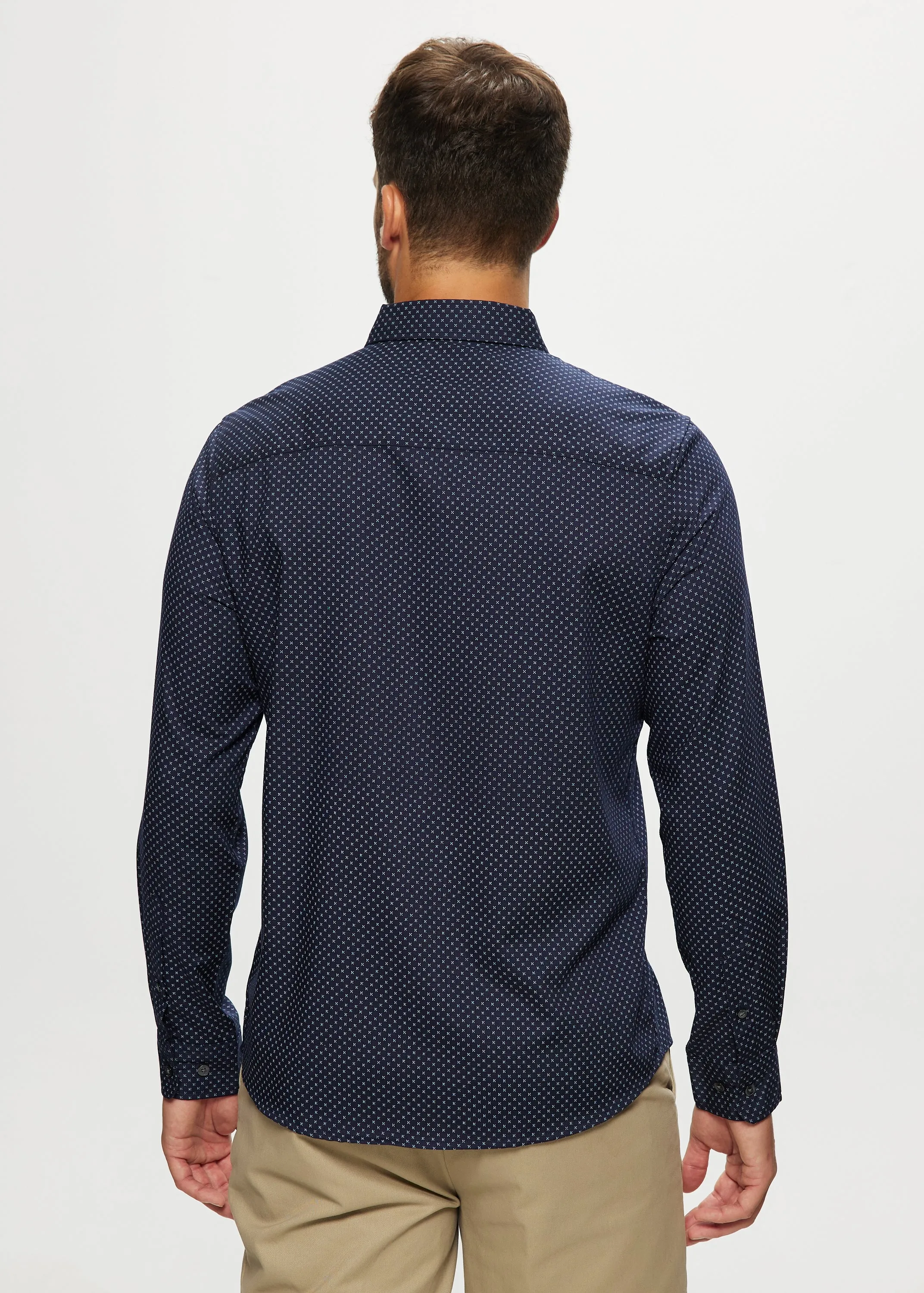 Ryan Stretch Shirt in Midnight Geo