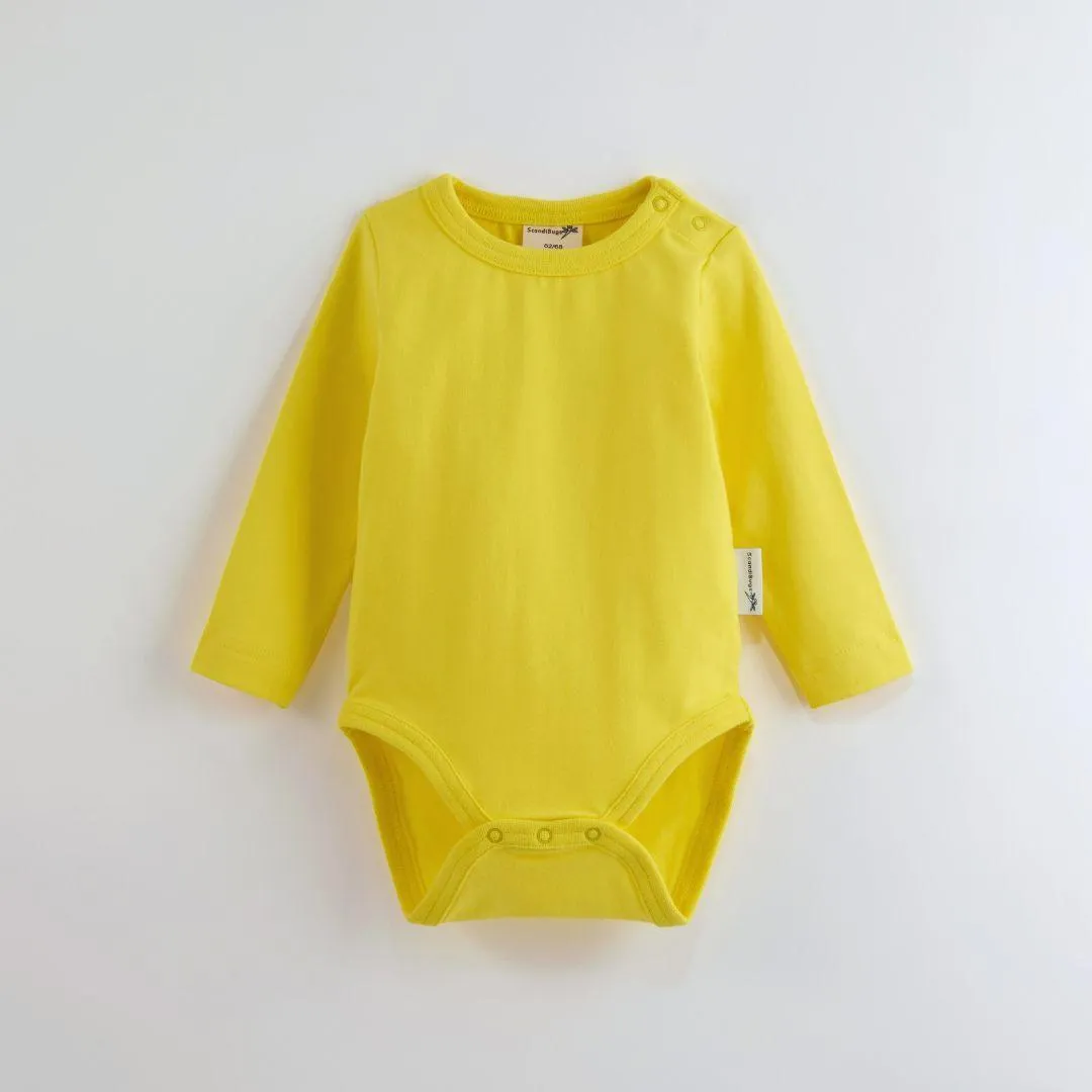 ScandiBugs Own Label Organic Long Sleeve Vest - Sunshine Yellow
