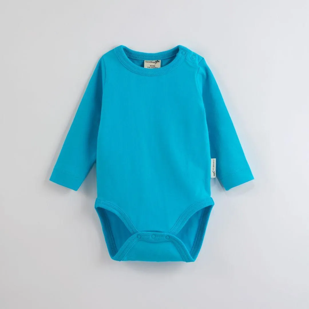 ScandiBugs Own Label Organic Long Sleeve Vest - Tempting Turquoise