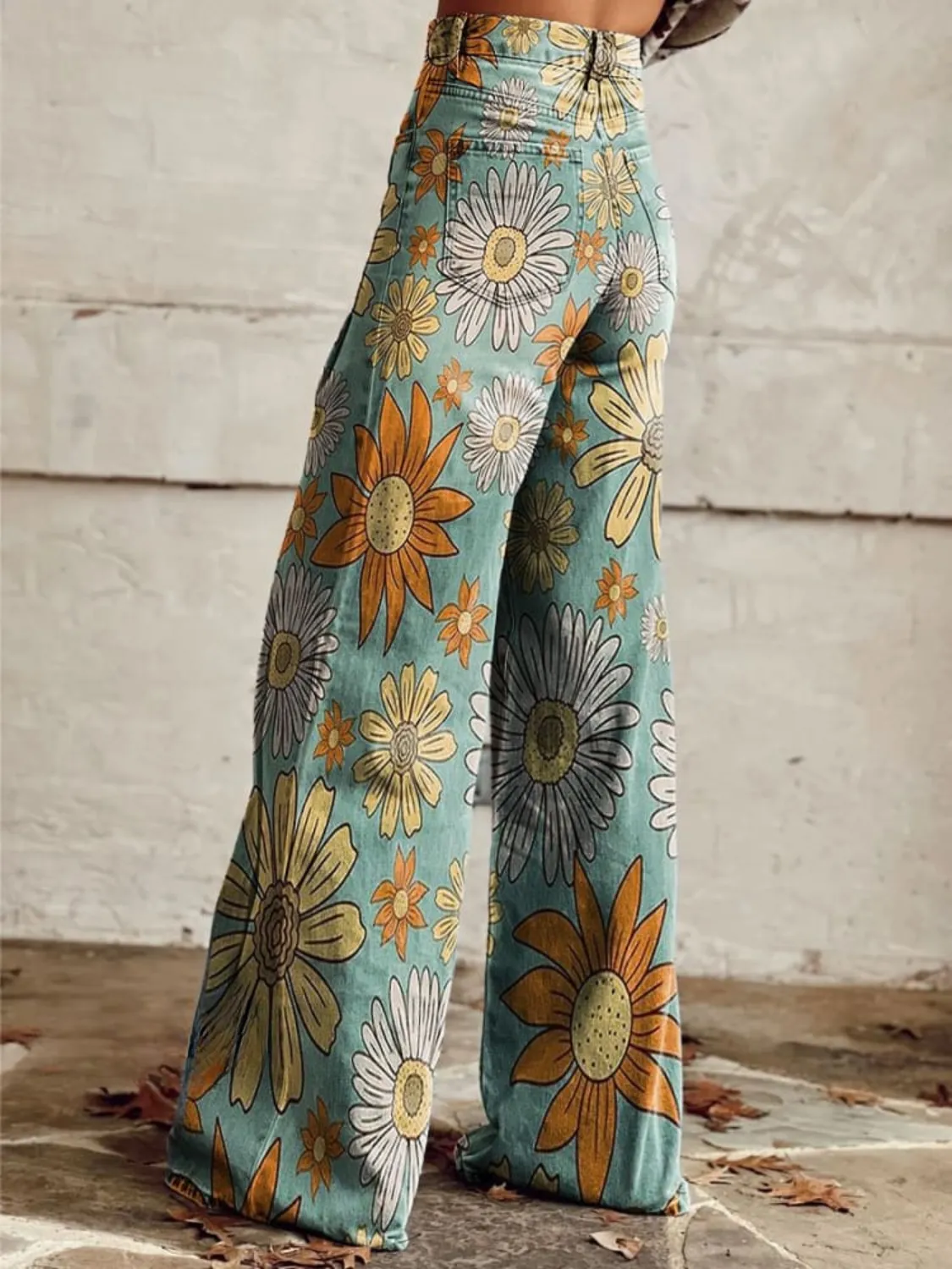 Scarlett™ - Retro Floral Wide Leg Trousers