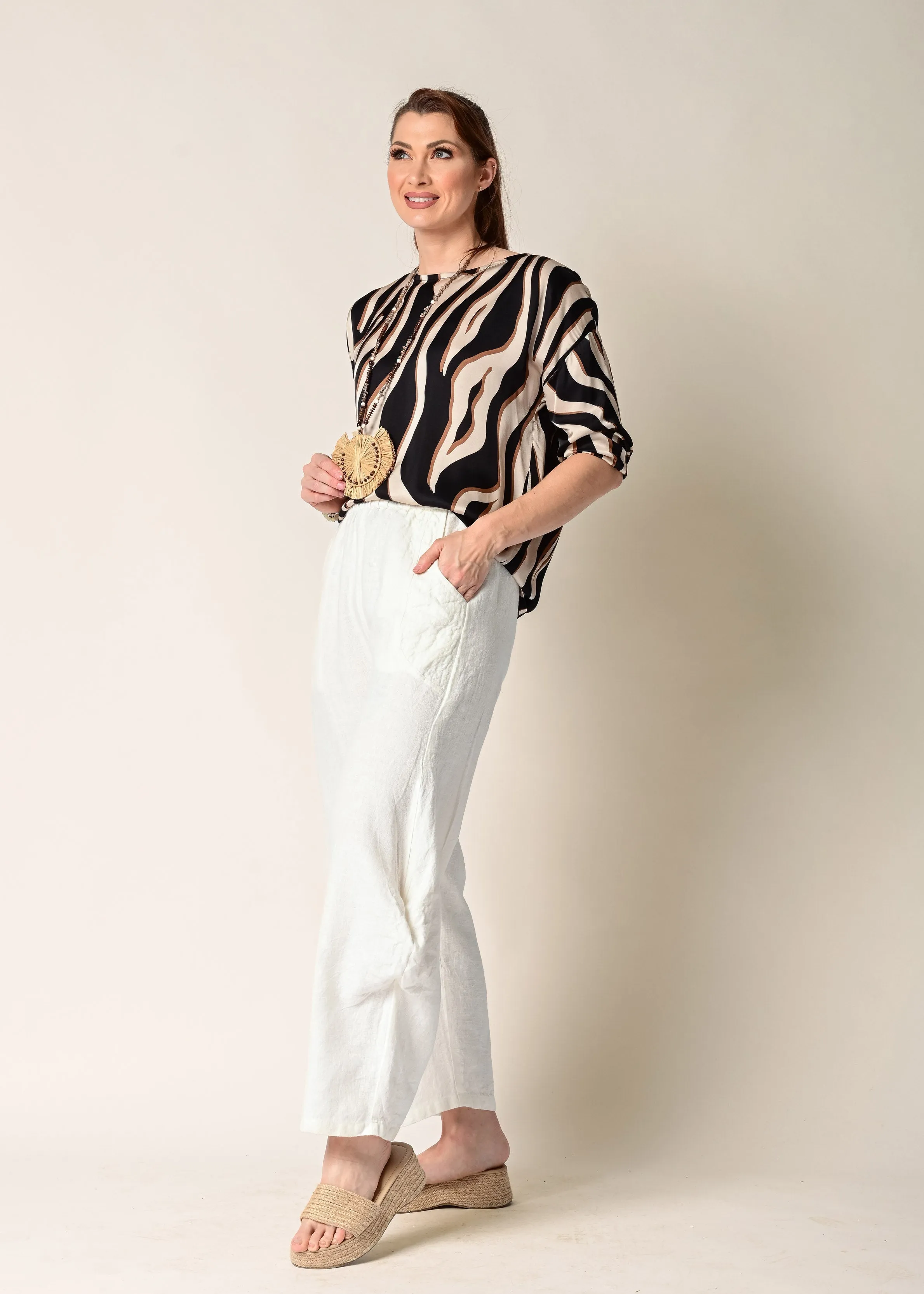 Shyla Linen Pant in Cream