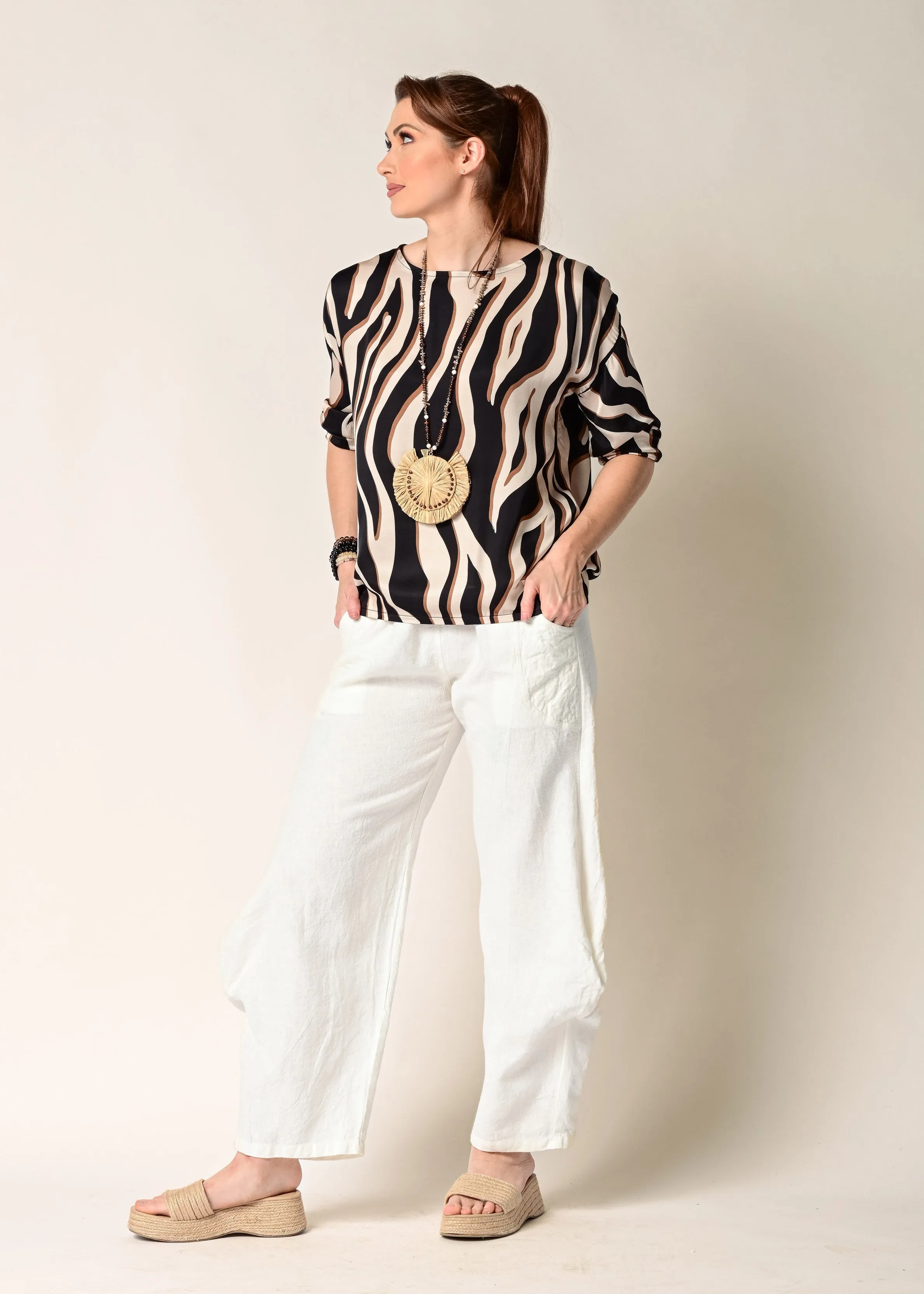 Shyla Linen Pant in Cream