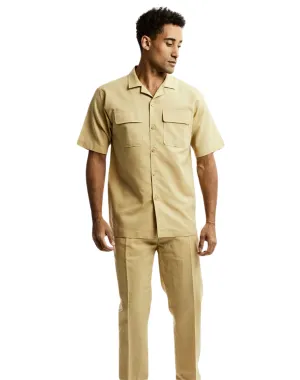 Stacy Adams Solid Linen Walking Suit - Khaki 3510