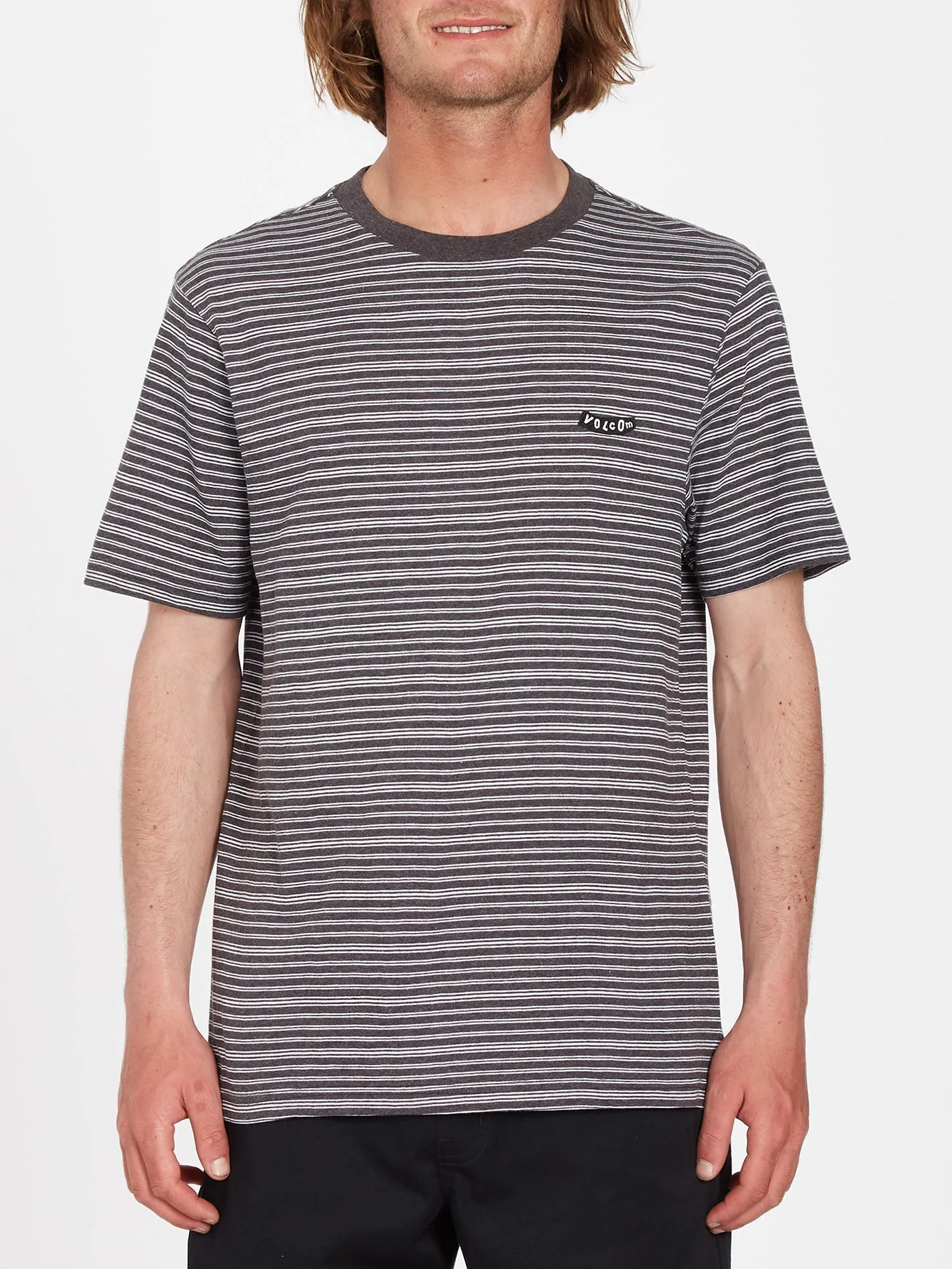Static Stripe T-Shirt - BLACK