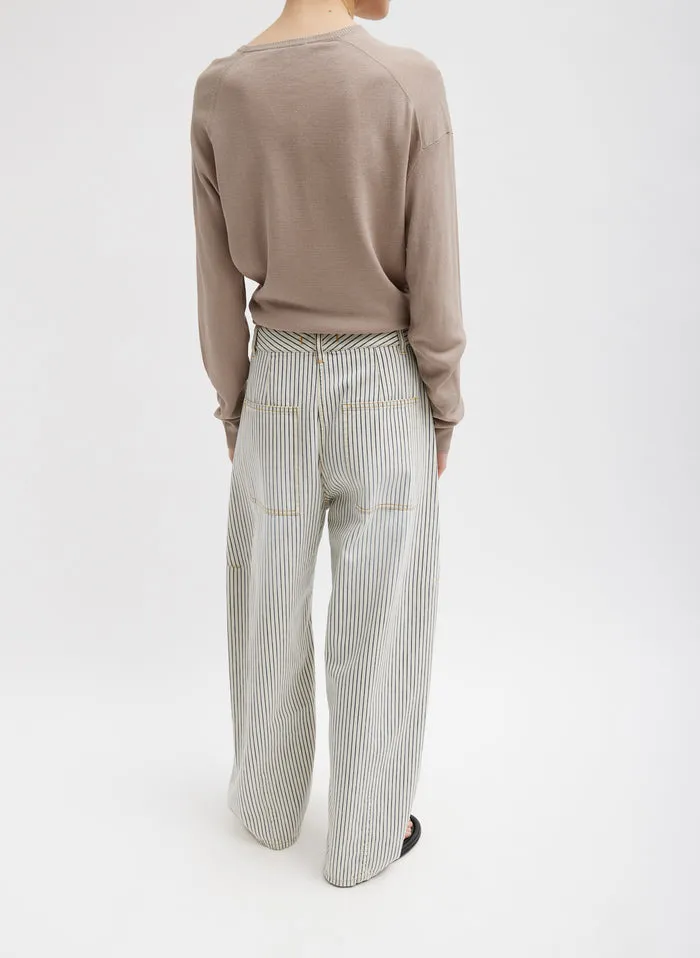 Stone Washed Striped Denim Sid Jean