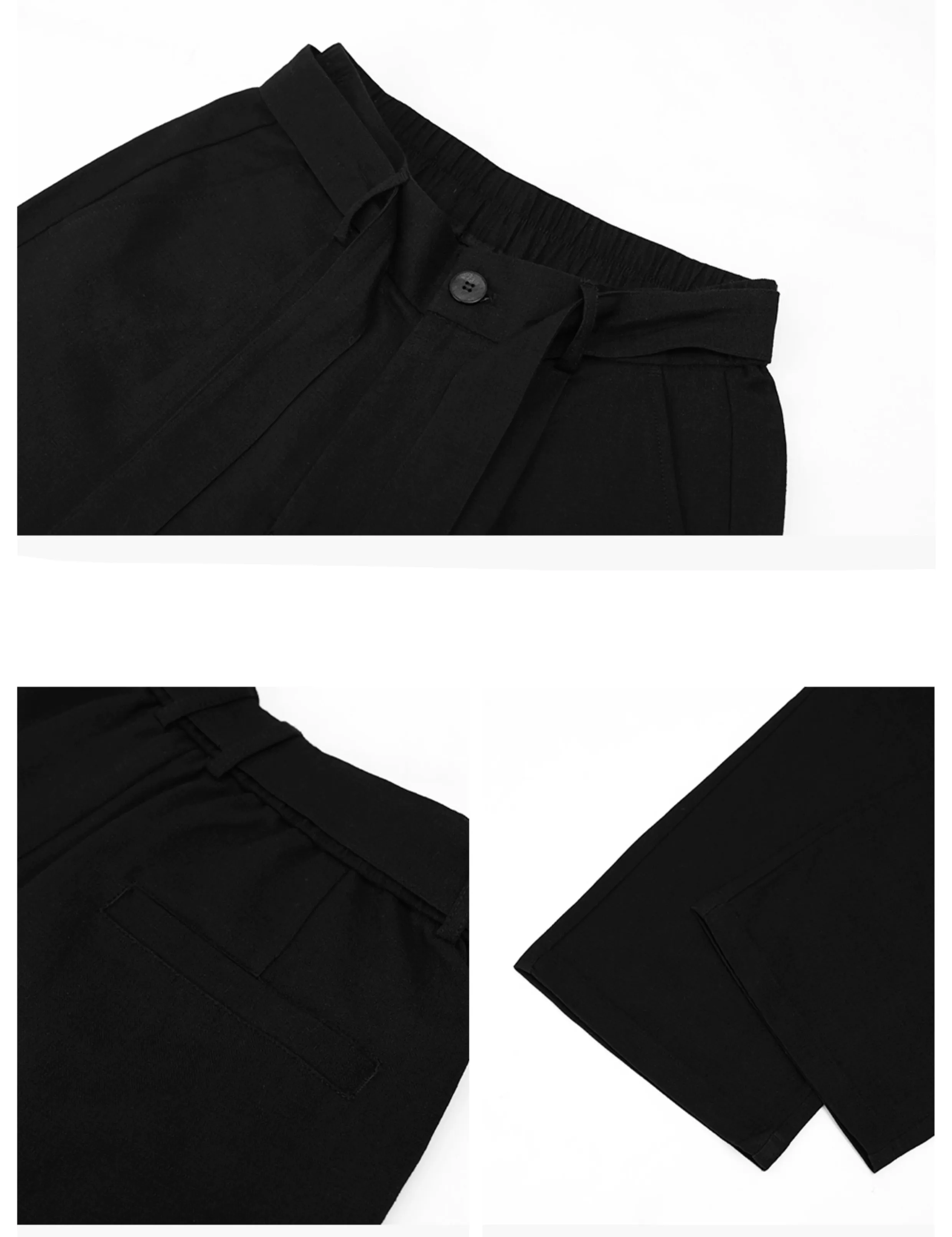 Straight Linen-Cotton Casual Pants