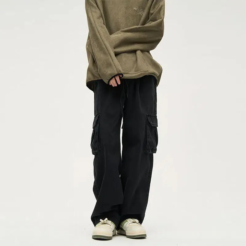 Straight Wide Leg Cargo Pants
