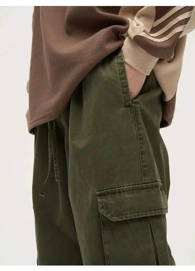 Straight Wide Leg Cargo Pants