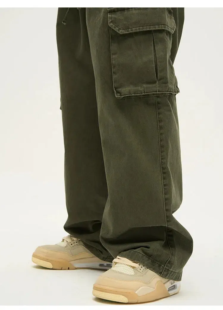 Straight Wide Leg Cargo Pants