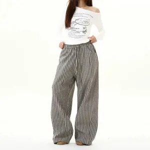 Striped Wide-Leg Pants