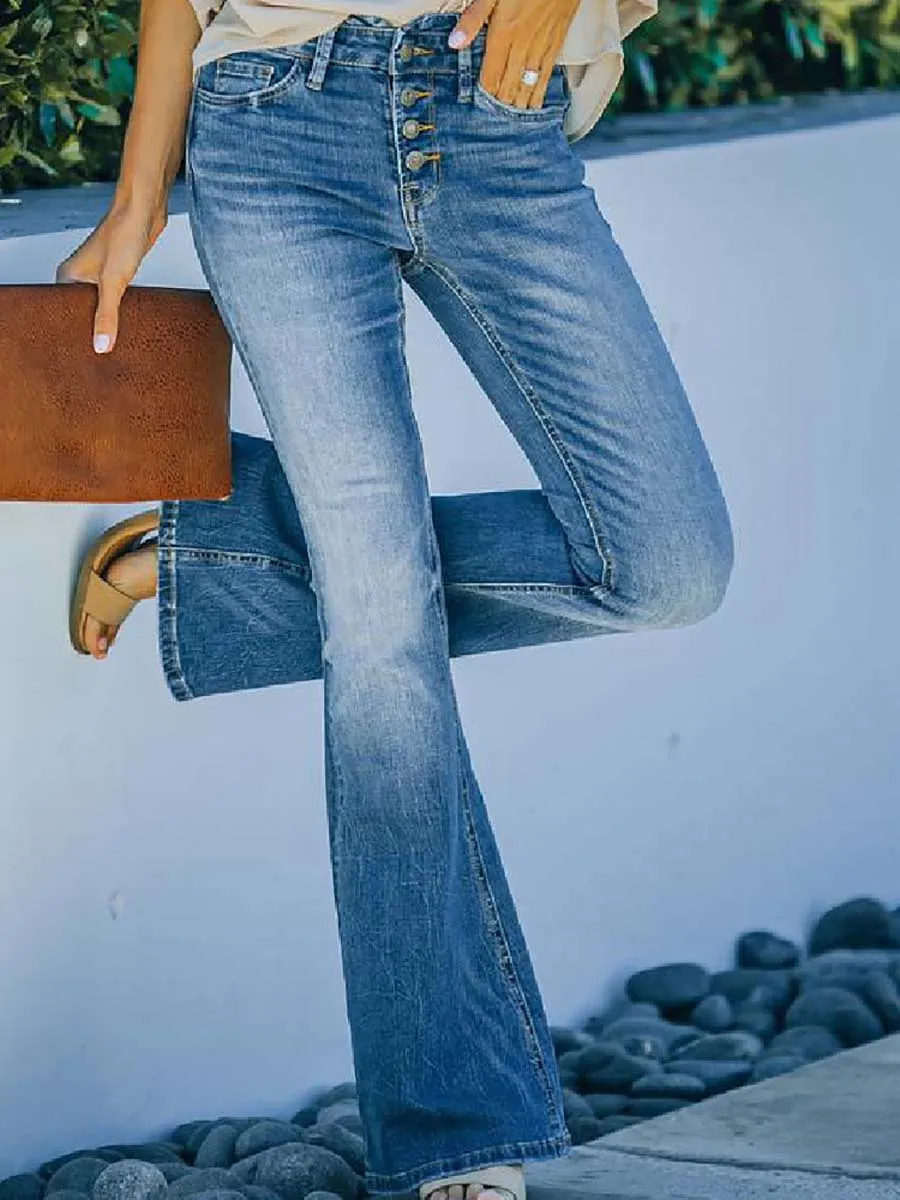 Stunncal Button Washed Jeans