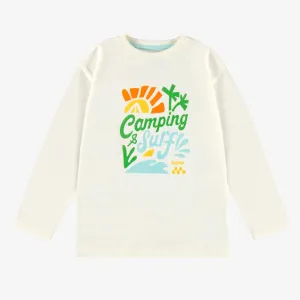 T-shirt crème avec illustration, enfant || Cream T-shirt with illustration, child