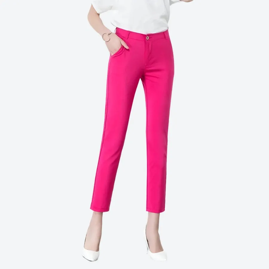 Tailored Slim-Fit Stretch Office Pants