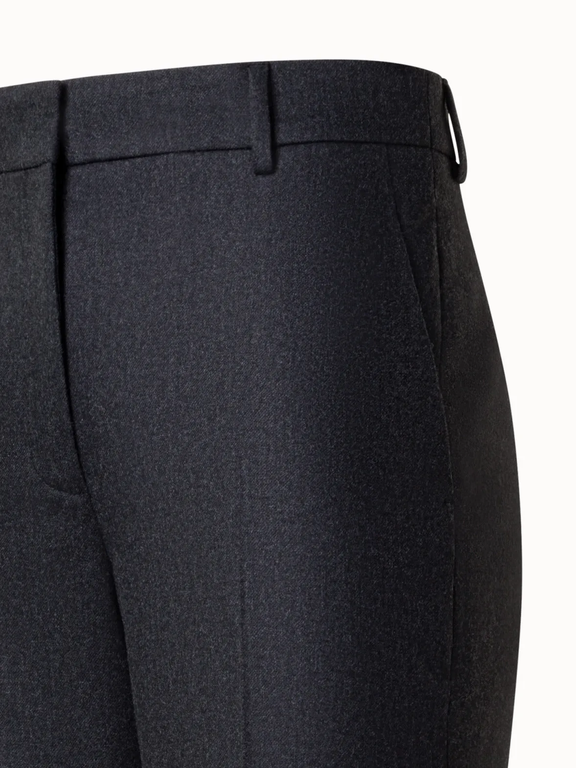 Tapered Wool Stretch Flannel Pants