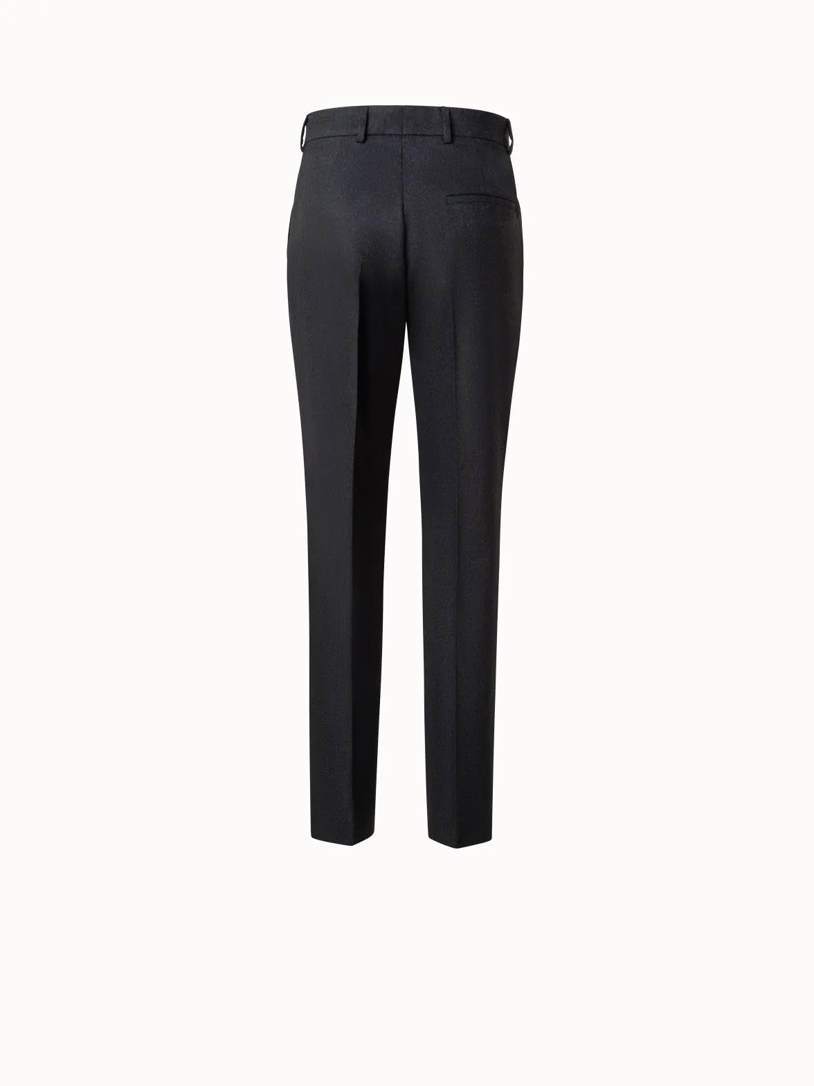 Tapered Wool Stretch Flannel Pants