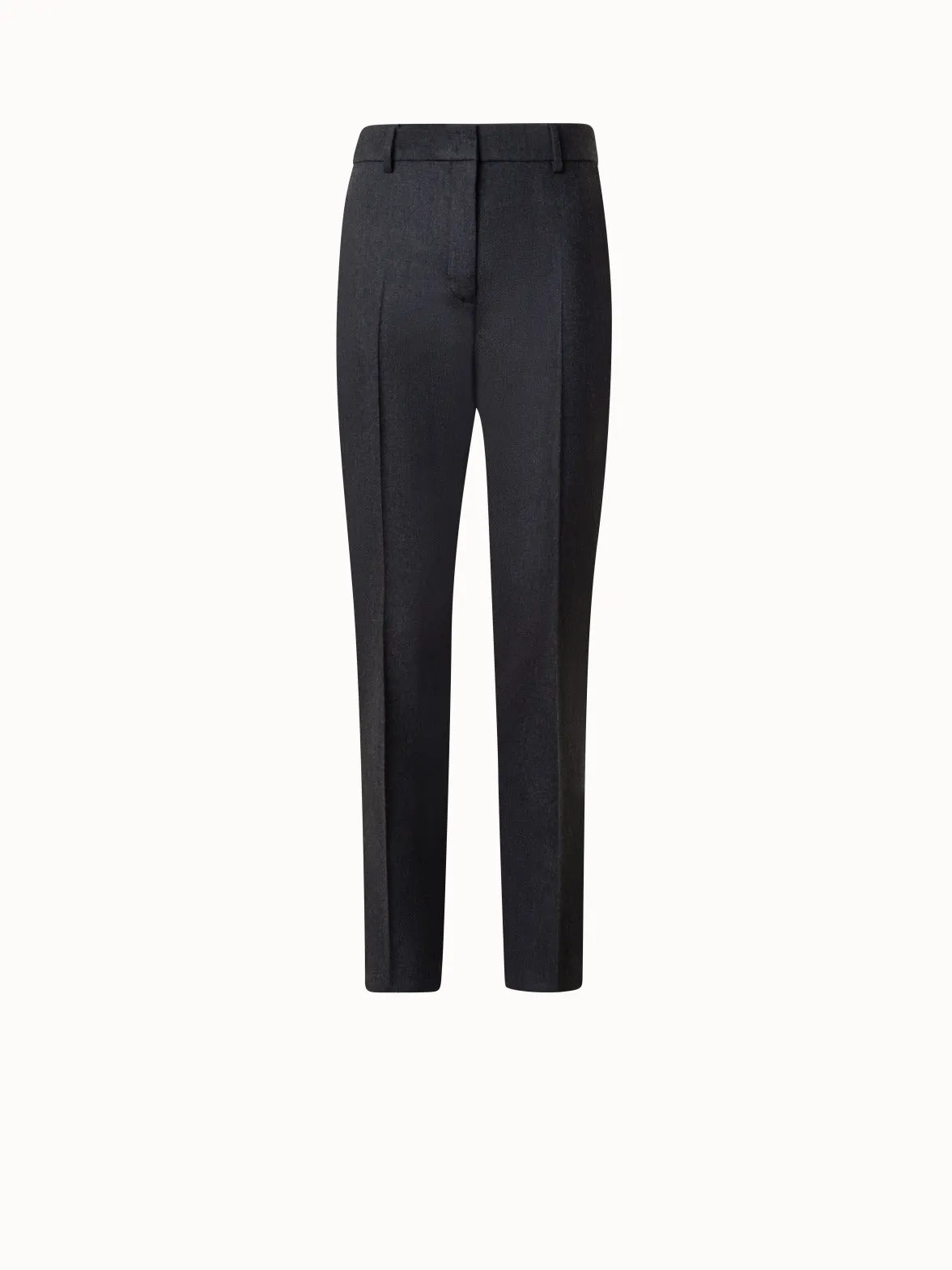 Tapered Wool Stretch Flannel Pants
