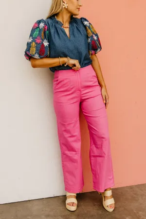 The Titan Linen Darted Wide Leg Pants