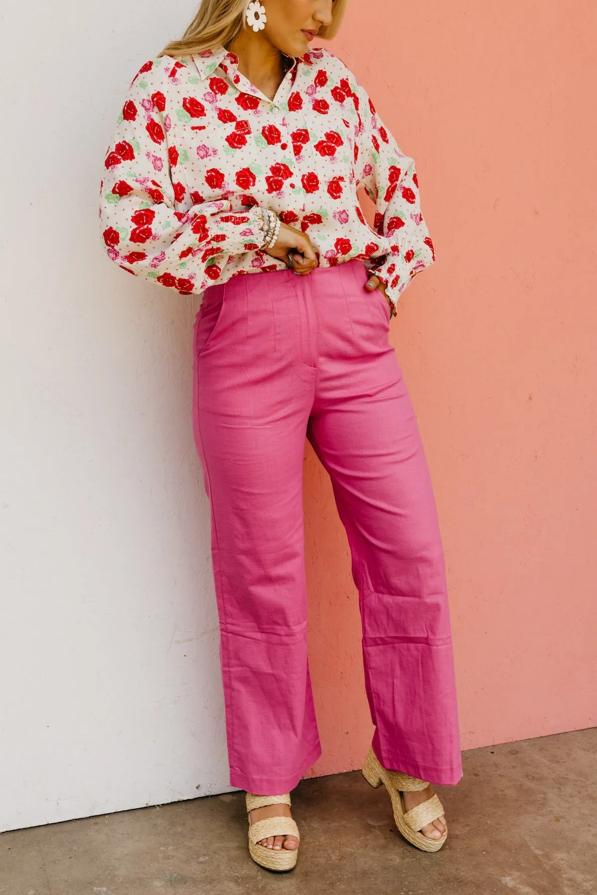 The Titan Linen Darted Wide Leg Pants