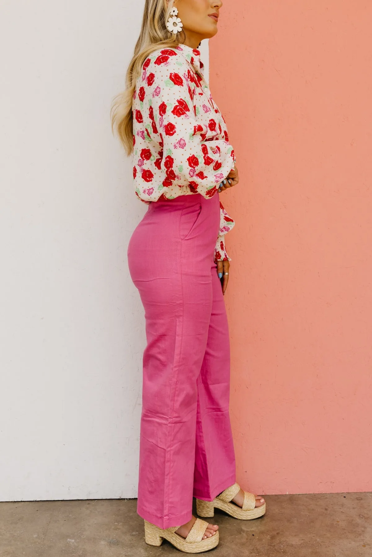 The Titan Linen Darted Wide Leg Pants