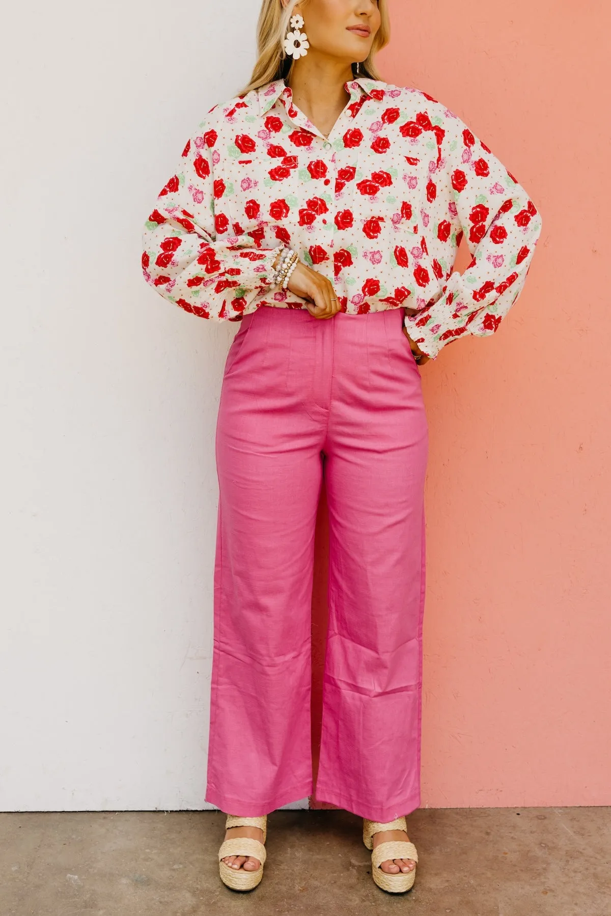The Titan Linen Darted Wide Leg Pants