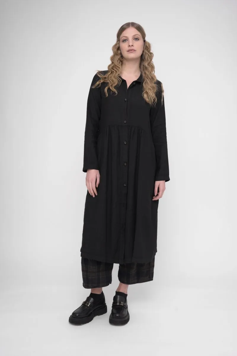 Tiered Waist Cotton Linen Dress