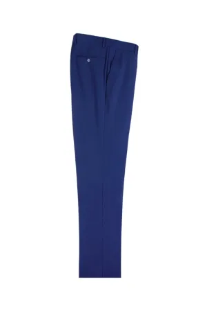 Tiglio Luxe French Blue Flat Front, Pure Wool Modern Fit Dress Pants 2560